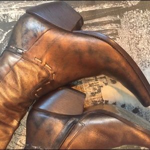 BCBGirls Bronze leather fancy styled cowboy boots